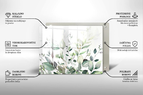 Glas Herdabdeckplatte Aquarellpflanzen