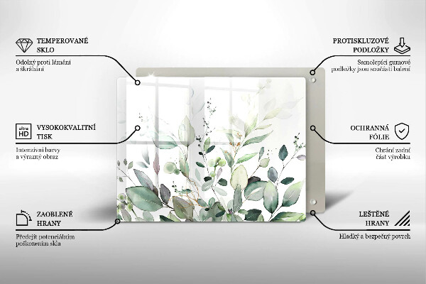 Glas Herdabdeckplatte Aquarellpflanzen