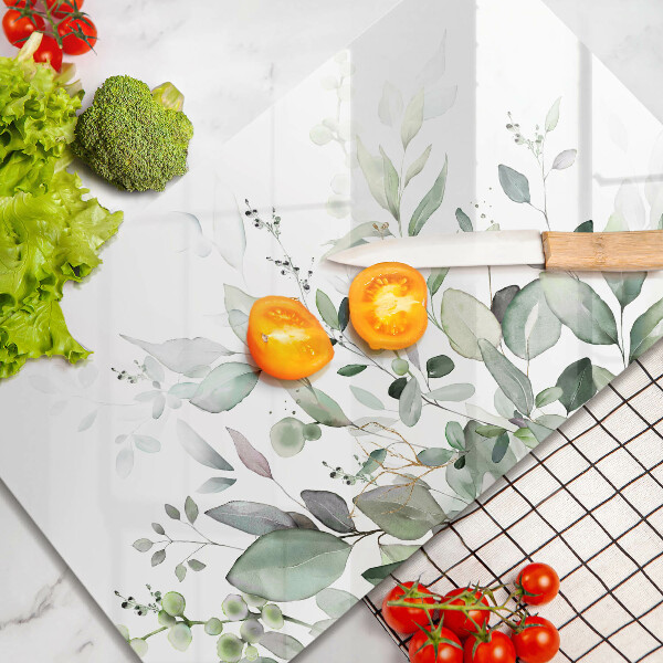 Glas Herdabdeckplatte Aquarellpflanzen