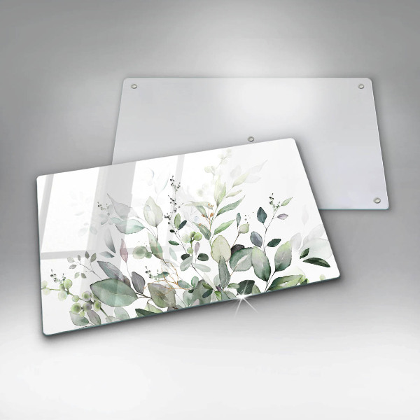 Glas Herdabdeckplatte Aquarellpflanzen