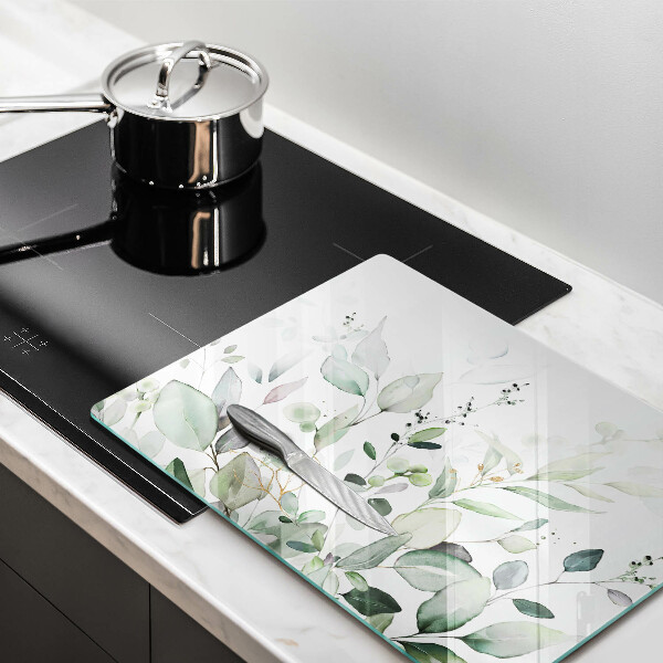 Glas Herdabdeckplatte Aquarellpflanzen