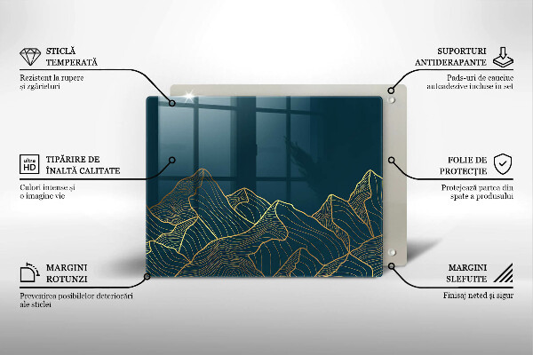 Glas Herdabdeckplatte Abstrakte Berge