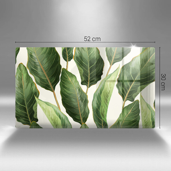 Glas Herdabdeckplatte Bananenblätter