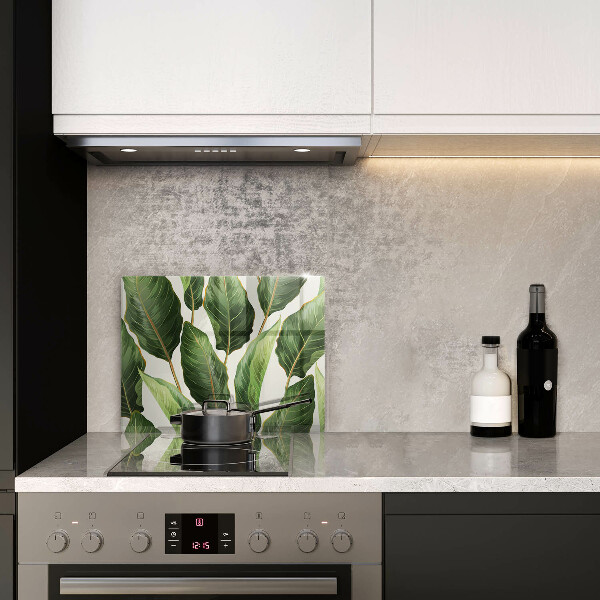 Glas Herdabdeckplatte Bananenblätter