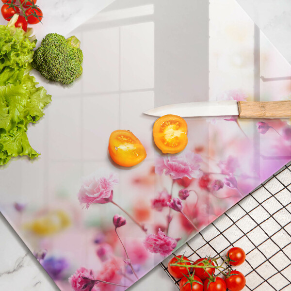 Glas Herdabdeckplatte Blumenwiese