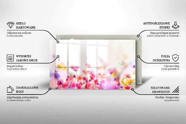 Glas Herdabdeckplatte Blumenwiese