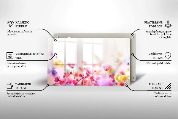 Glas Herdabdeckplatte Blumenwiese