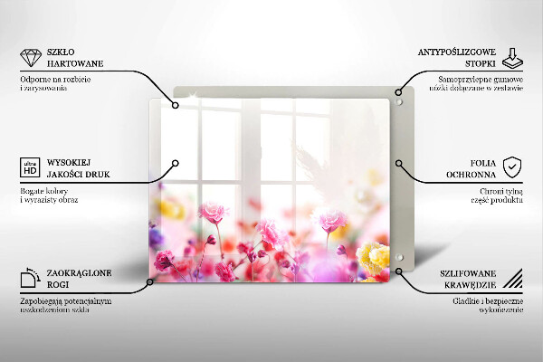 Glas Herdabdeckplatte Blumenwiese