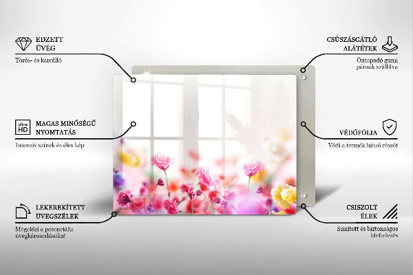 Glas Herdabdeckplatte Blumenwiese