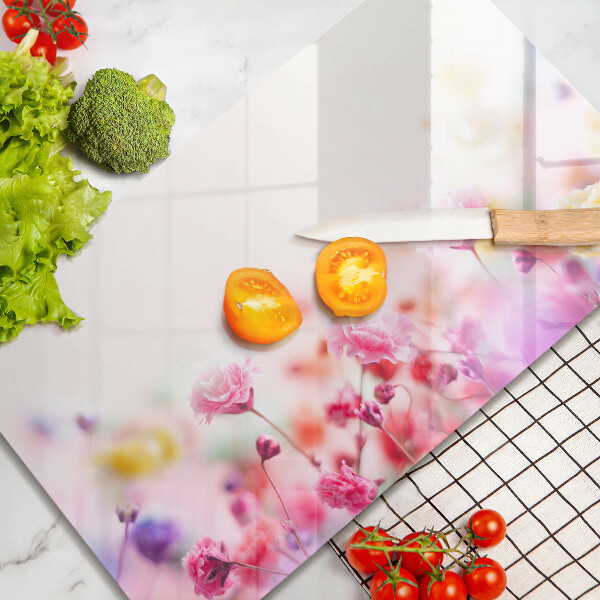 Glas Herdabdeckplatte Blumenwiese