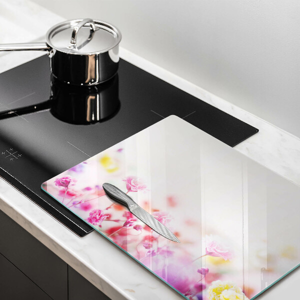 Glas Herdabdeckplatte Blumenwiese