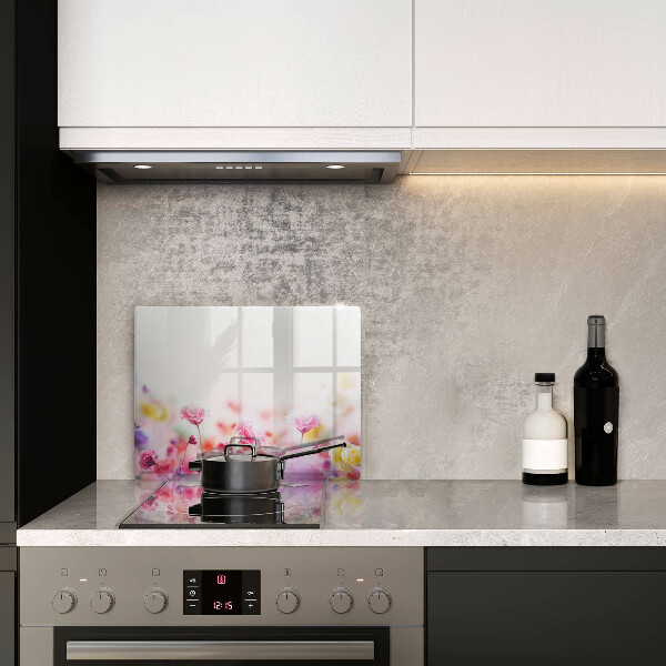 Glas Herdabdeckplatte Blumenwiese