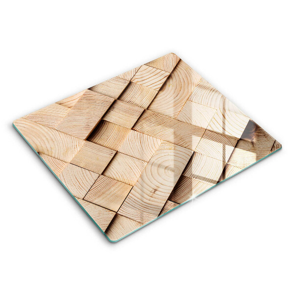 Glas Ceranfeldabdeckung Holzquadrate