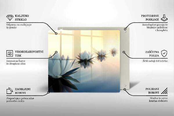 Glas Herdabdeckplatte Lilienblüten auf dem Wasser