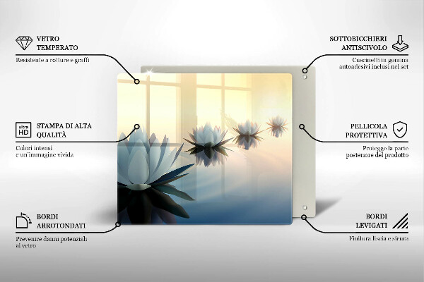 Glas Herdabdeckplatte Lilienblüten auf dem Wasser