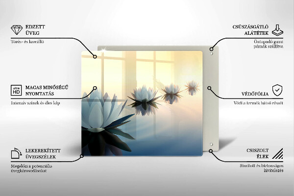 Glas Herdabdeckplatte Lilienblüten auf dem Wasser