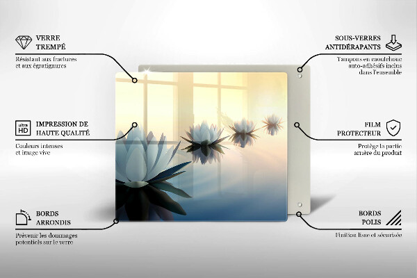 Glas Herdabdeckplatte Lilienblüten auf dem Wasser