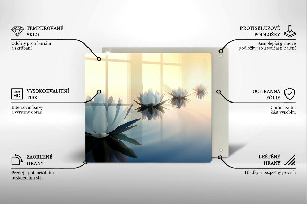 Glas Herdabdeckplatte Lilienblüten auf dem Wasser