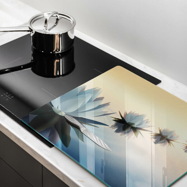 Glas Herdabdeckplatte Lilienblüten auf dem Wasser