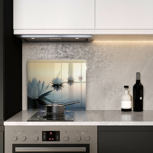 Glas Herdabdeckplatte Lilienblüten auf dem Wasser