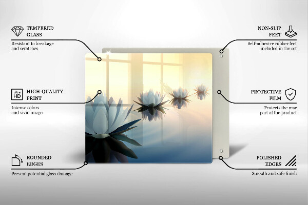 Glas Herdabdeckplatte Lilienblüten auf dem Wasser