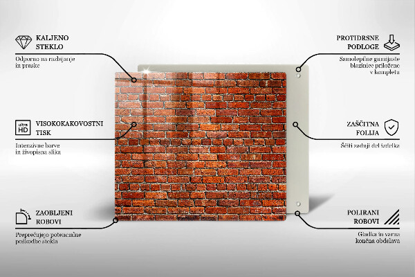 Glas Herdabdeckplatte Wand aus Backsteinmauer