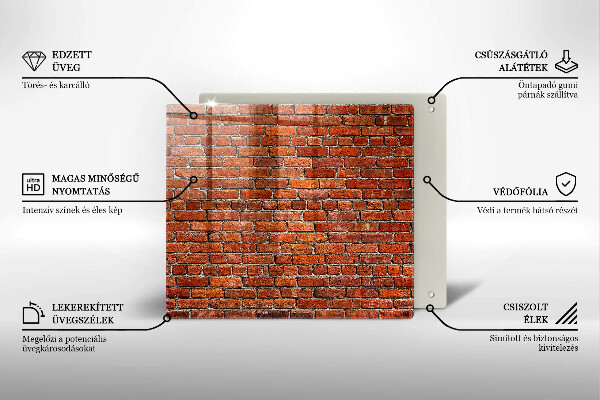 Glas Herdabdeckplatte Wand aus Backsteinmauer