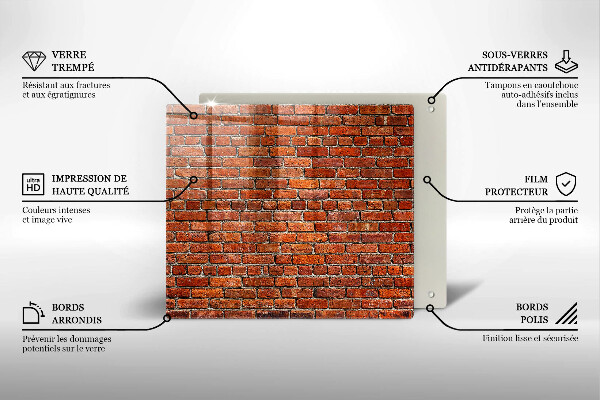 Glas Herdabdeckplatte Wand aus Backsteinmauer