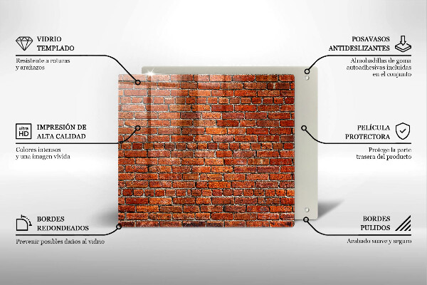 Glas Herdabdeckplatte Wand aus Backsteinmauer