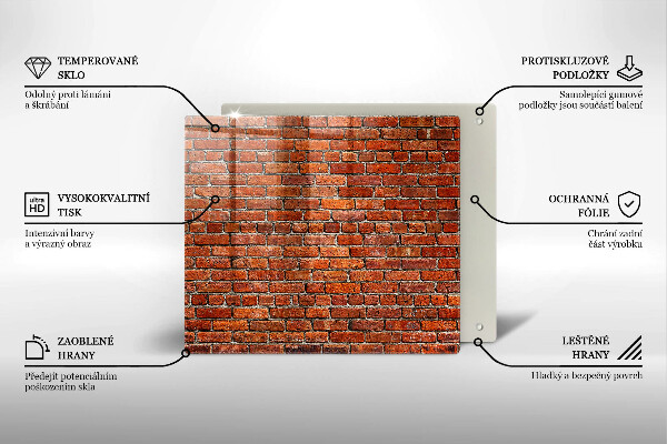 Glas Herdabdeckplatte Wand aus Backsteinmauer