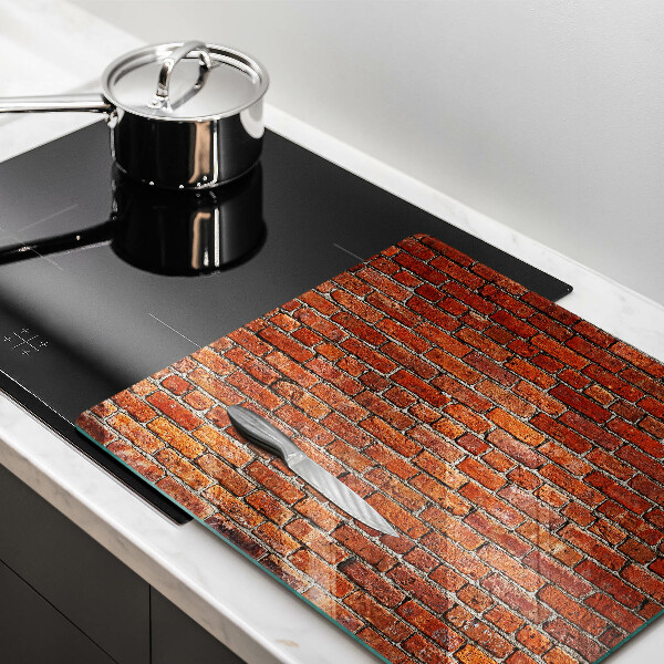 Glas Herdabdeckplatte Wand aus Backsteinmauer