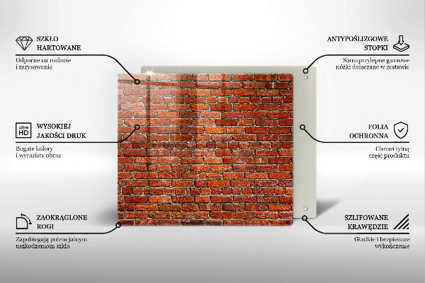 Glas Herdabdeckplatte Wand aus Backsteinmauer