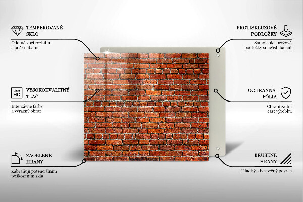 Glas Herdabdeckplatte Wand aus Backsteinmauer