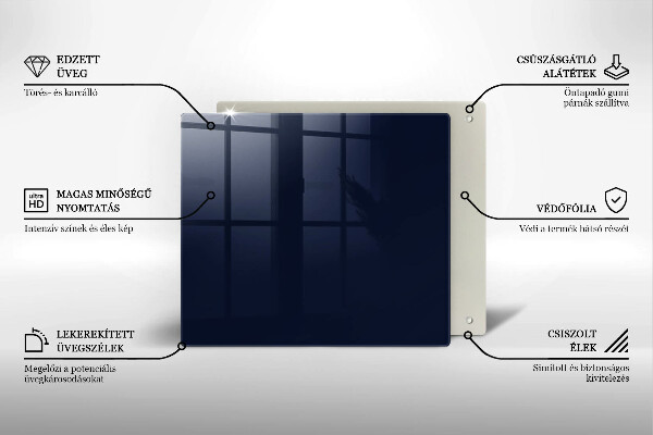 Glas Ceranfeldabdeckung Navy blau