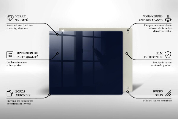 Glas Ceranfeldabdeckung Navy blau