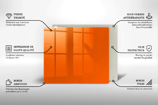 Glas Ceranfeldabdeckung orange Farbe