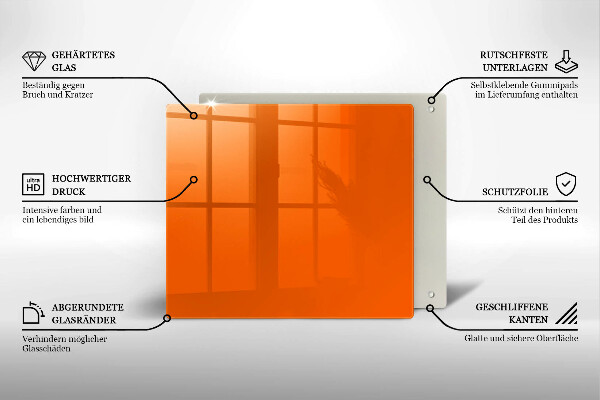 Glas Ceranfeldabdeckung orange Farbe