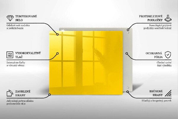 Glas Ceranfeldabdeckung Gelb