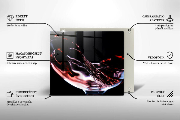 Glas Herdabdeckplatte Ein Glas Rotwein