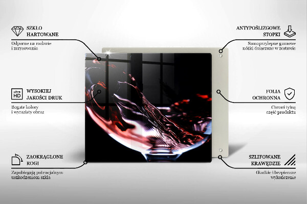 Glas Herdabdeckplatte Ein Glas Rotwein