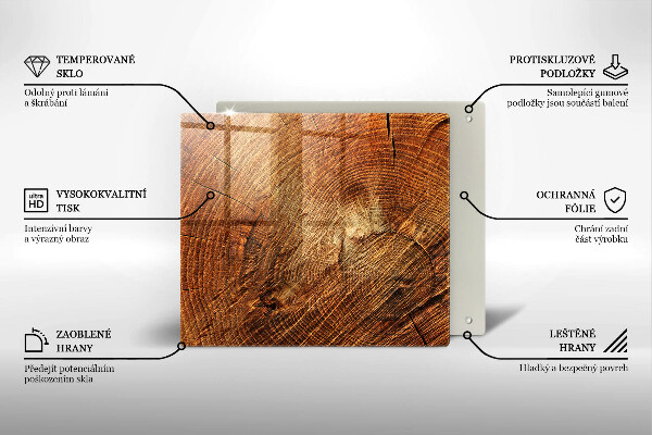 Glas Herdabdeckplatte Holzmaserung des Baumes
