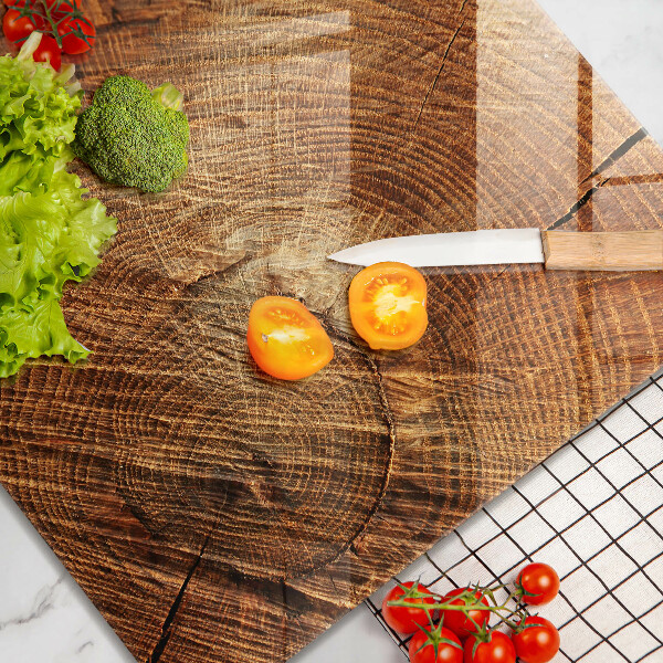 Glas Herdabdeckplatte Holzmaserung des Baumes