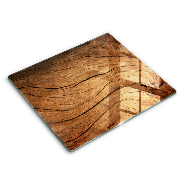 Glas Herdabdeckplatte Holzbrettstruktur