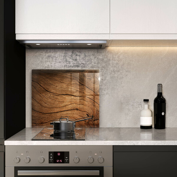Glas Herdabdeckplatte Holzbrettstruktur