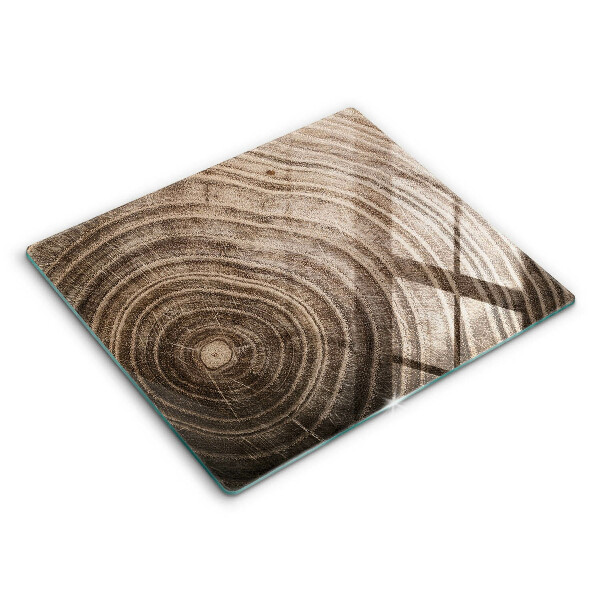 Glas Herdabdeckplatte Holzringe