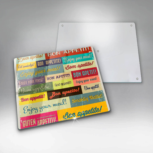 Glas Herdabdeckplatte Untertitel Guten Appetit Sprachen