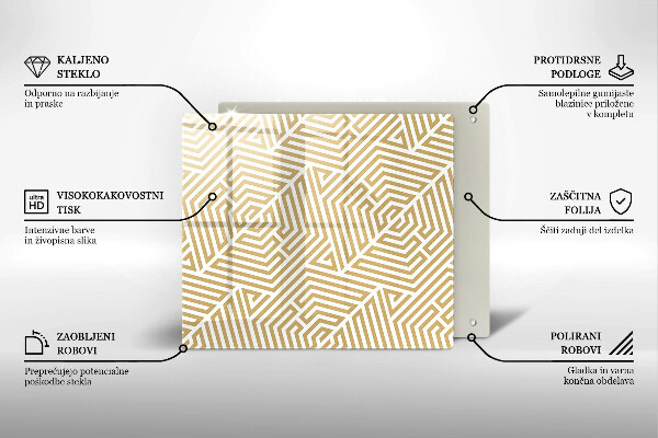Glas Herdabdeckplatte Geometrische Linien