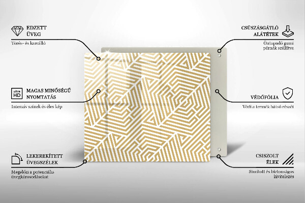 Glas Herdabdeckplatte Geometrische Linien