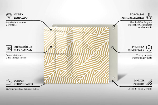Glas Herdabdeckplatte Geometrische Linien
