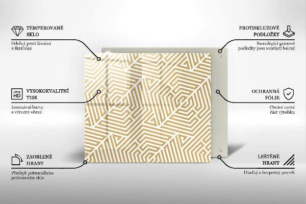 Glas Herdabdeckplatte Geometrische Linien